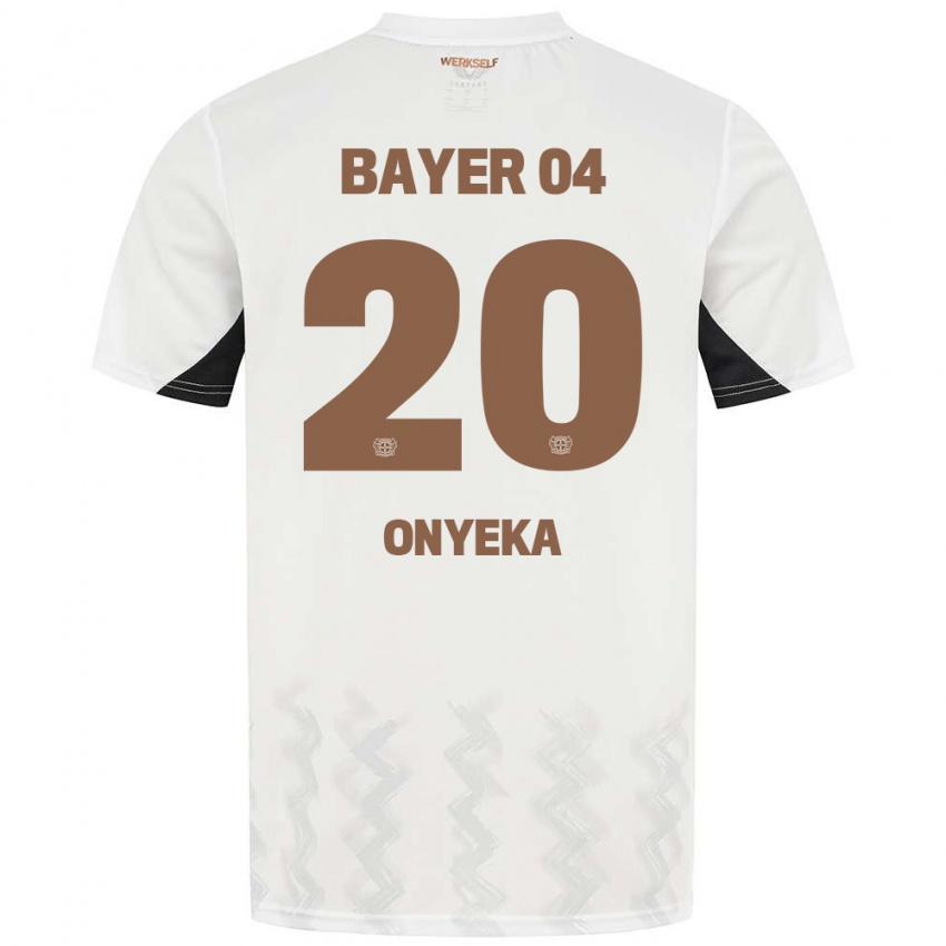 Niño Camiseta Francis Onyeka #20 Blanco Negro 2ª Equipación 2024/25 La Camisa Chile