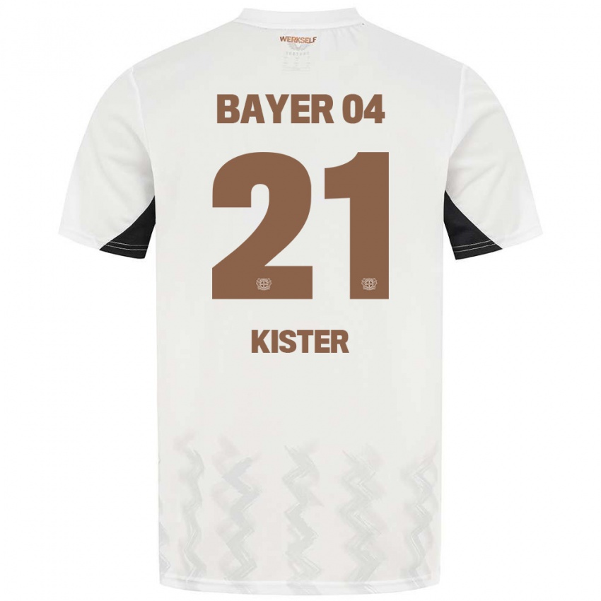 Niño Camiseta Akim Kister #21 Blanco Negro 2ª Equipación 2024/25 La Camisa Chile