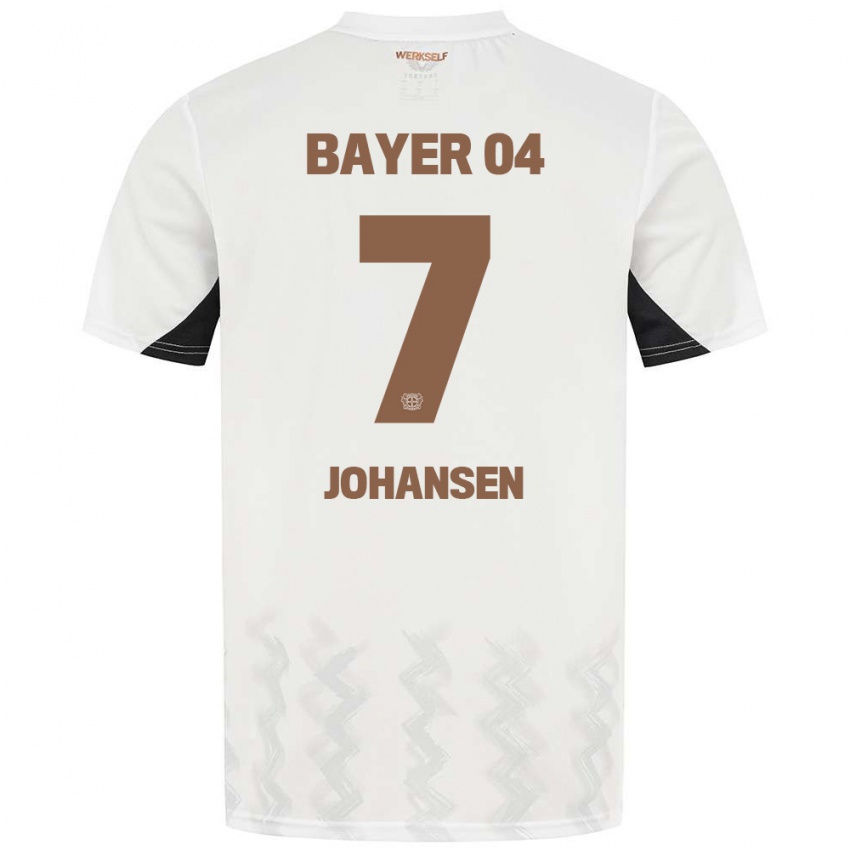 Niño Camiseta Cecilie Johansen #7 Blanco Negro 2ª Equipación 2024/25 La Camisa Chile