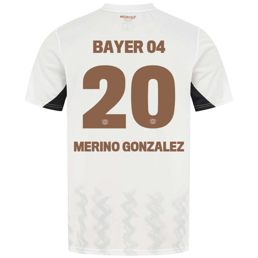 Niño Camiseta Estrella Merino Gonzalez #20 Blanco Negro 2ª Equipación 2024/25 La Camisa Chile