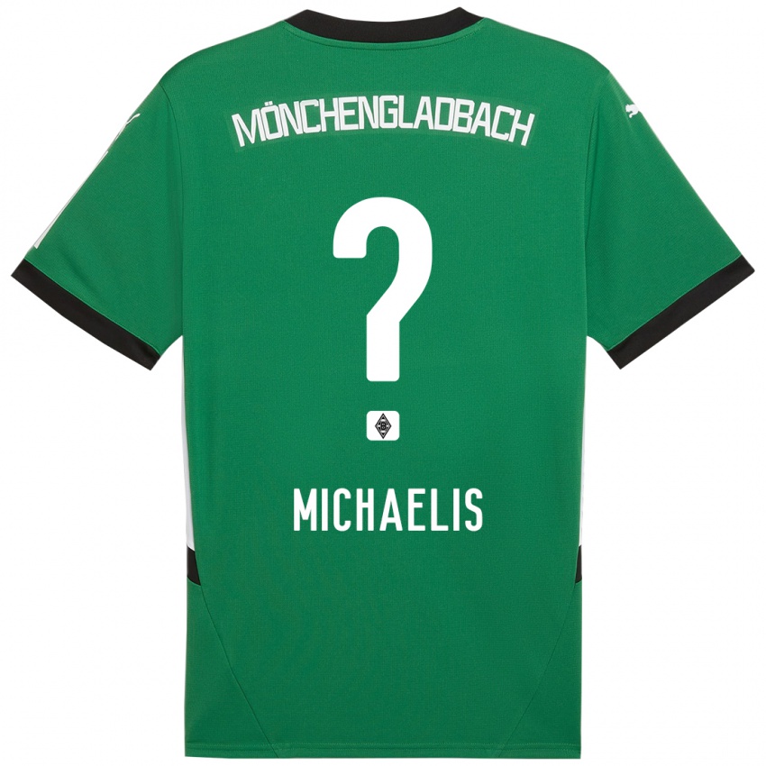 Niño Camiseta Yannick Michaelis #0 Verde Blanco 2ª Equipación 2024/25 La Camisa Chile