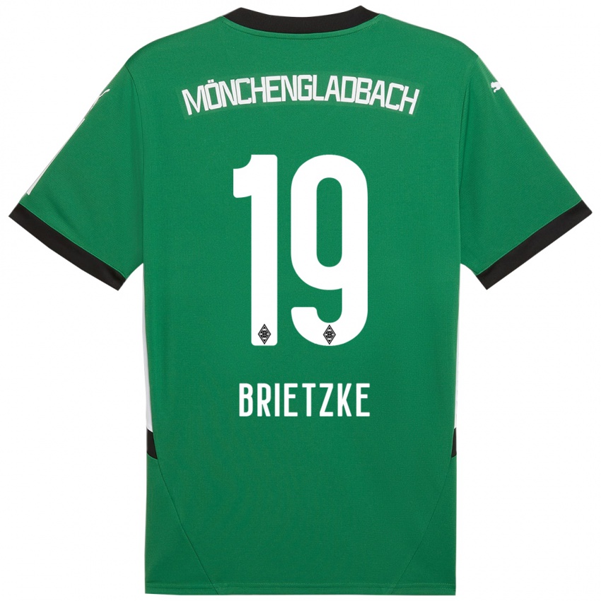 Niño Camiseta Yvonne Brietzke #19 Verde Blanco 2ª Equipación 2024/25 La Camisa Chile