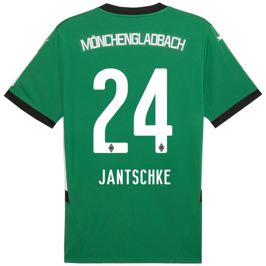 Niño Camiseta Tony Jantschke #24 Verde Blanco 2ª Equipación 2024/25 La Camisa Chile