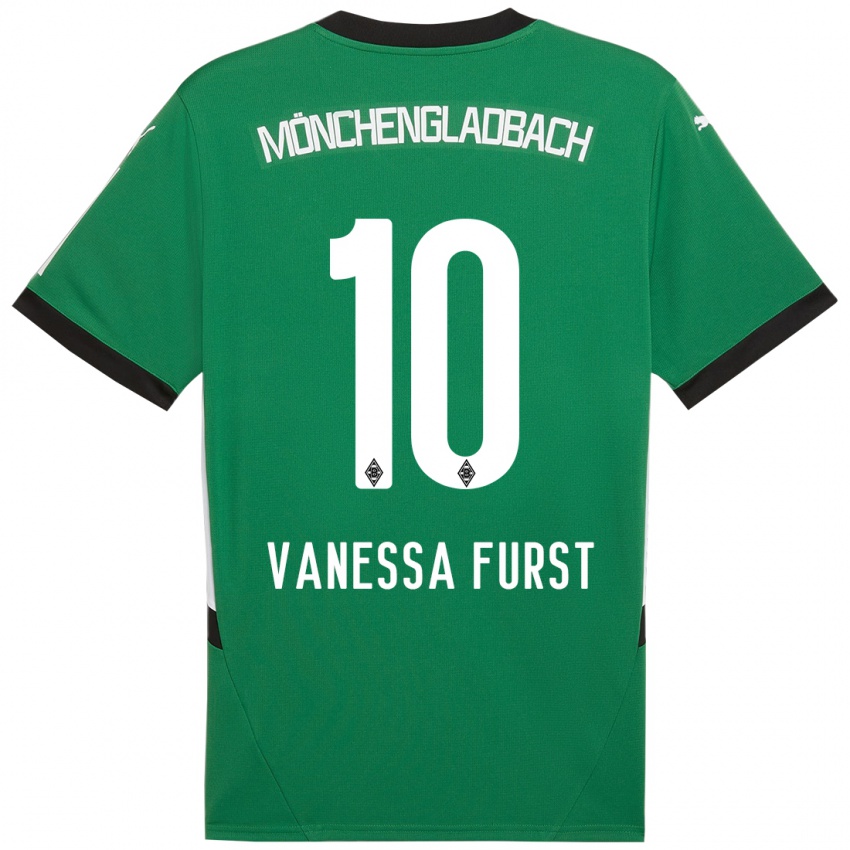 Niño Camiseta Vanessa Fürst #10 Verde Blanco 2ª Equipación 2024/25 La Camisa Chile