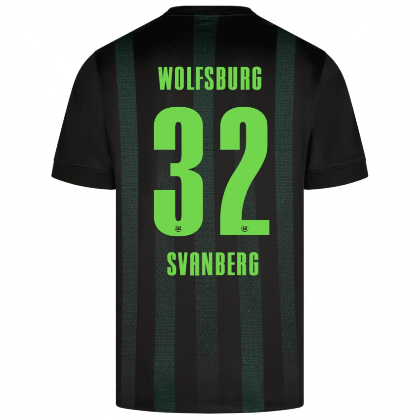 Niño Camiseta Mattias Svanberg #32 Verde Oscuro 2ª Equipación 2024/25 La Camisa Chile