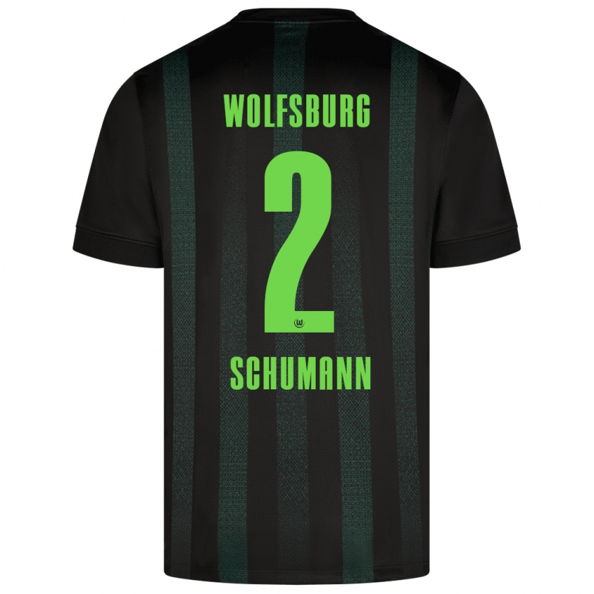 Niño Camiseta Anton Schumann #2 Verde Oscuro 2ª Equipación 2024/25 La Camisa Chile