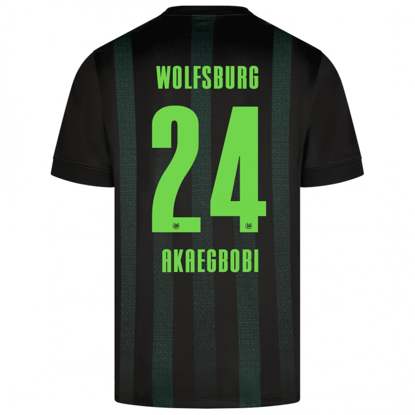 Niño Camiseta Jonathan Akaegbobi #24 Verde Oscuro 2ª Equipación 2024/25 La Camisa Chile