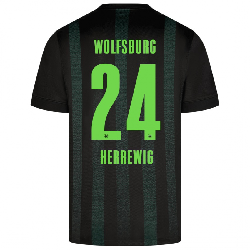 Niño Camiseta Max Herrewig #24 Verde Oscuro 2ª Equipación 2024/25 La Camisa Chile