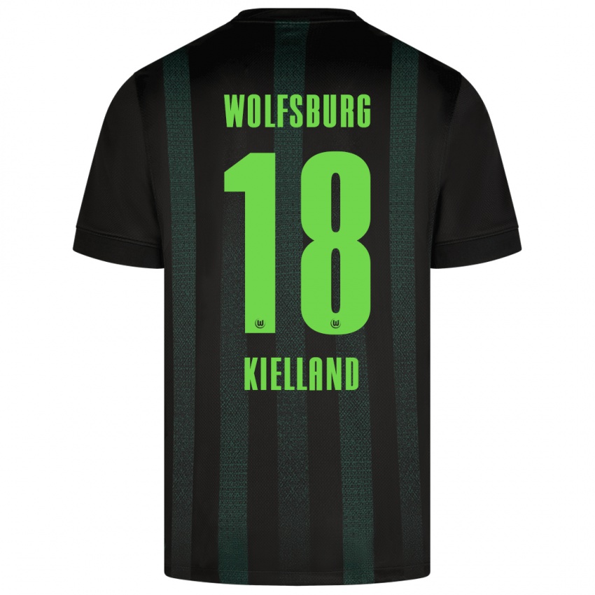 Niño Camiseta Justine Kielland #18 Verde Oscuro 2ª Equipación 2024/25 La Camisa Chile