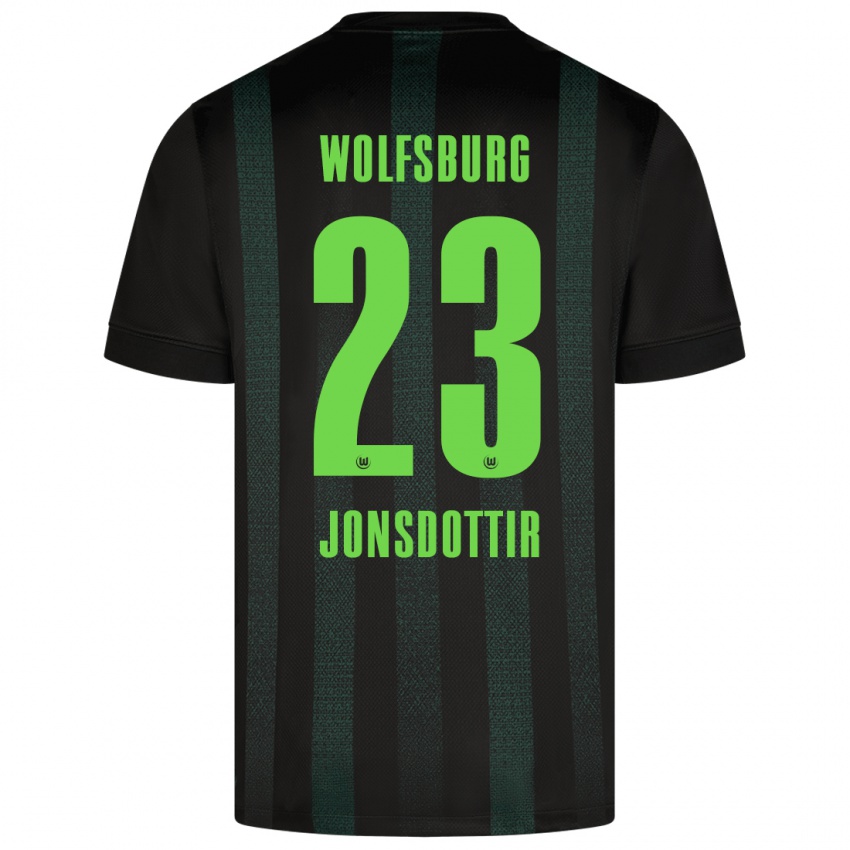 Niño Camiseta Sveindís Jane Jónsdóttir #23 Verde Oscuro 2ª Equipación 2024/25 La Camisa Chile