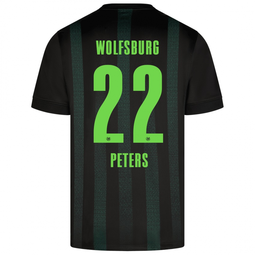 Niño Camiseta Laurin Peters #22 Verde Oscuro 2ª Equipación 2024/25 La Camisa Chile