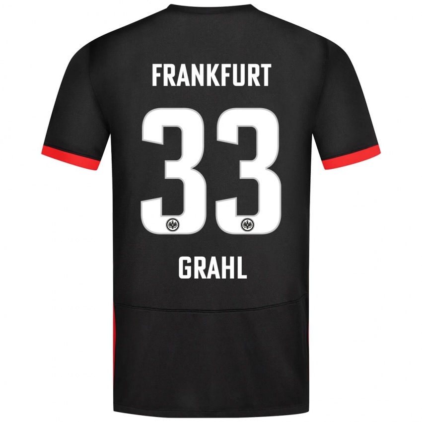 Niño Camiseta Jens Grahl #33 Negro 2ª Equipación 2024/25 La Camisa Chile