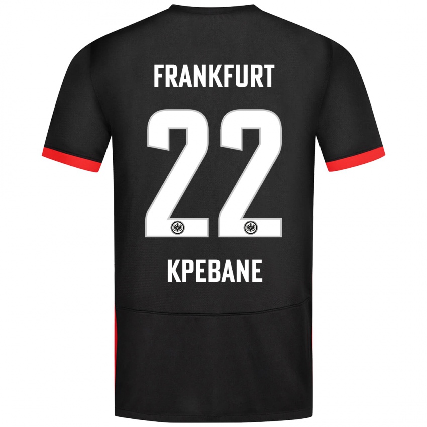 Niño Camiseta Tamiou Kpebane #22 Negro 2ª Equipación 2024/25 La Camisa Chile