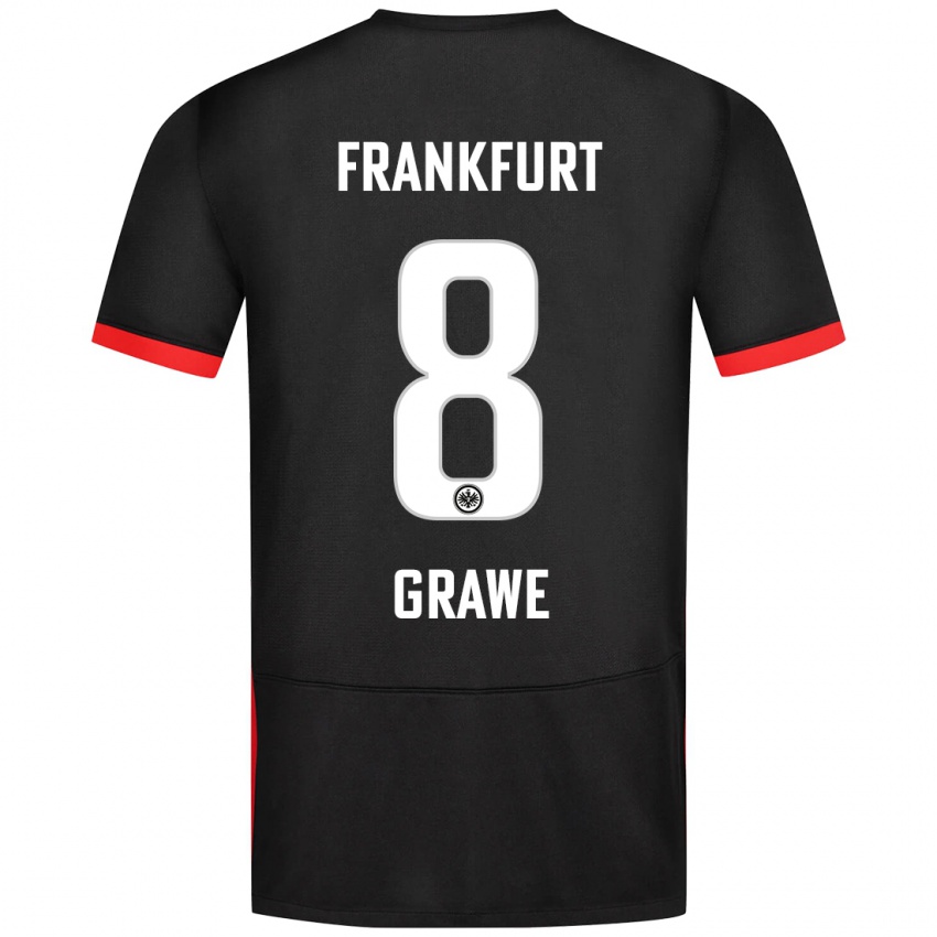 Niño Camiseta Lisanne Gräwe #8 Negro 2ª Equipación 2024/25 La Camisa Chile