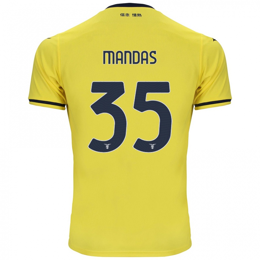 Niño Camiseta Christos Mandas #35 Amarillo 2ª Equipación 2024/25 La Camisa Chile