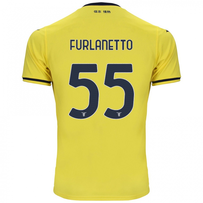 Niño Camiseta Alessio Furlanetto #55 Amarillo 2ª Equipación 2024/25 La Camisa Chile