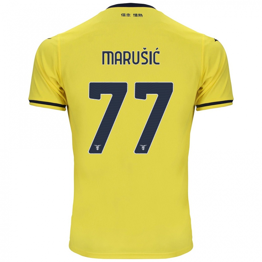 Niño Camiseta Adam Marusic #77 Amarillo 2ª Equipación 2024/25 La Camisa Chile