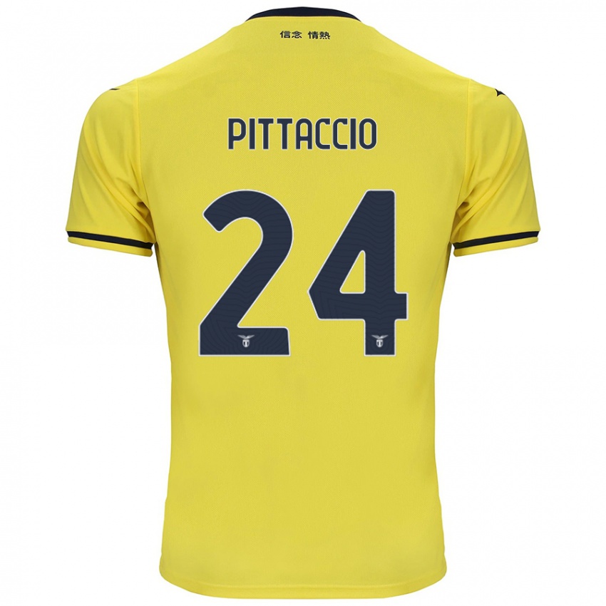 Niño Camiseta Francesca Pittaccio #24 Amarillo 2ª Equipación 2024/25 La Camisa Chile