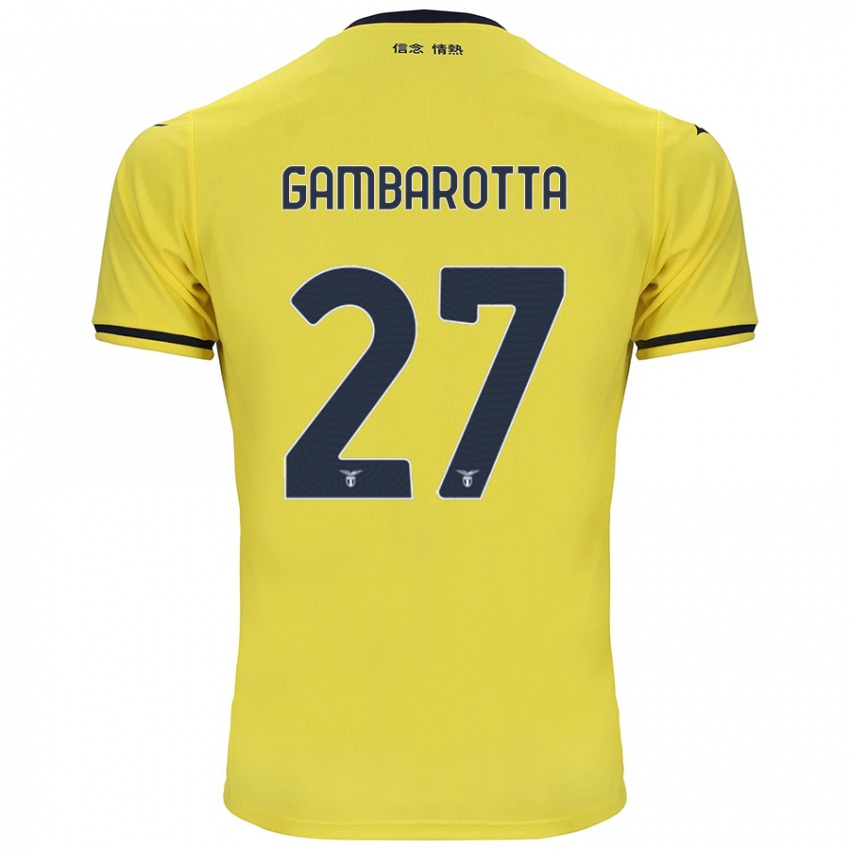 Niño Camiseta Margot Gambarotta #27 Amarillo 2ª Equipación 2024/25 La Camisa Chile