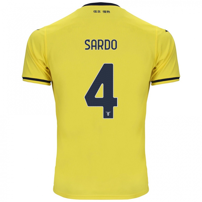 Niño Camiseta Jacopo Sardo #4 Amarillo 2ª Equipación 2024/25 La Camisa Chile