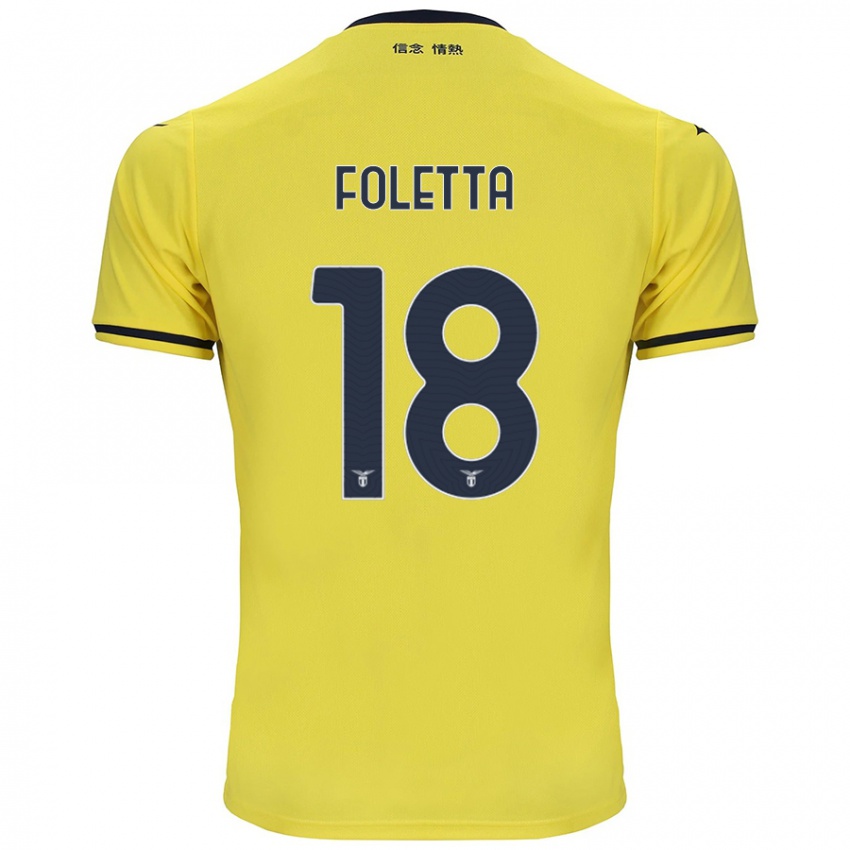 Niño Camiseta Isabella Foletta #18 Amarillo 2ª Equipación 2024/25 La Camisa Chile