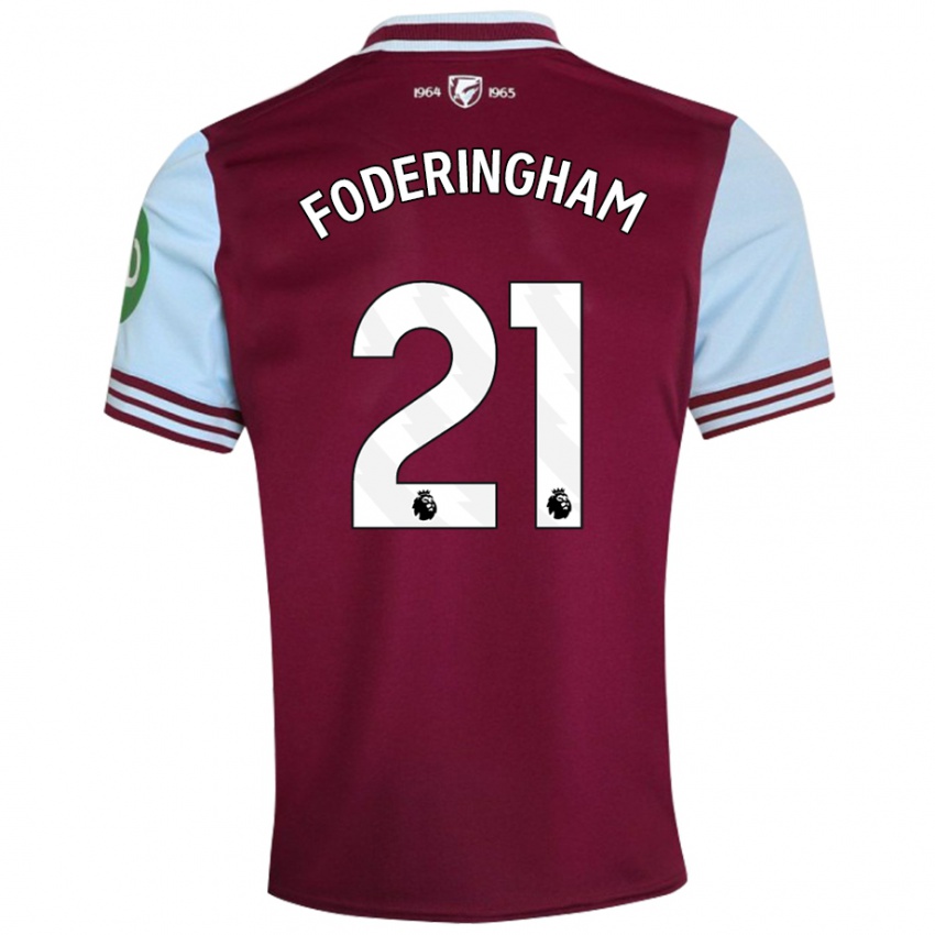 Hombre Camiseta Wes Foderingham #21 Rojo Oscuro 1ª Equipación 2024/25 La Camisa Chile