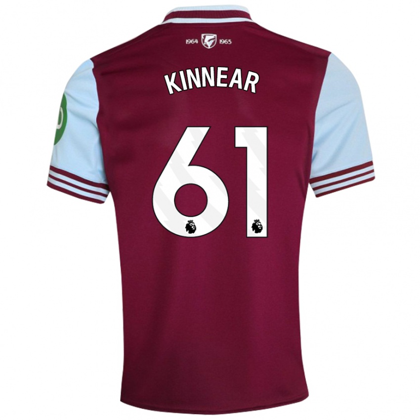 Hombre Camiseta Brian Kinnear #61 Rojo Oscuro 1ª Equipación 2024/25 La Camisa Chile