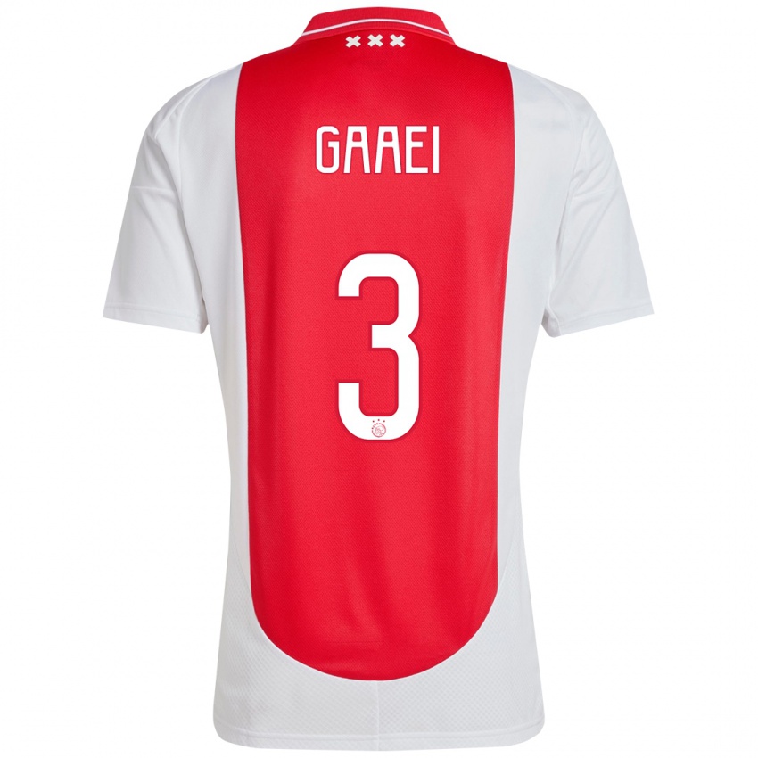 Hombre Camiseta Anton Gaaei #3 Rojo Blanco 1ª Equipación 2024/25 La Camisa Chile