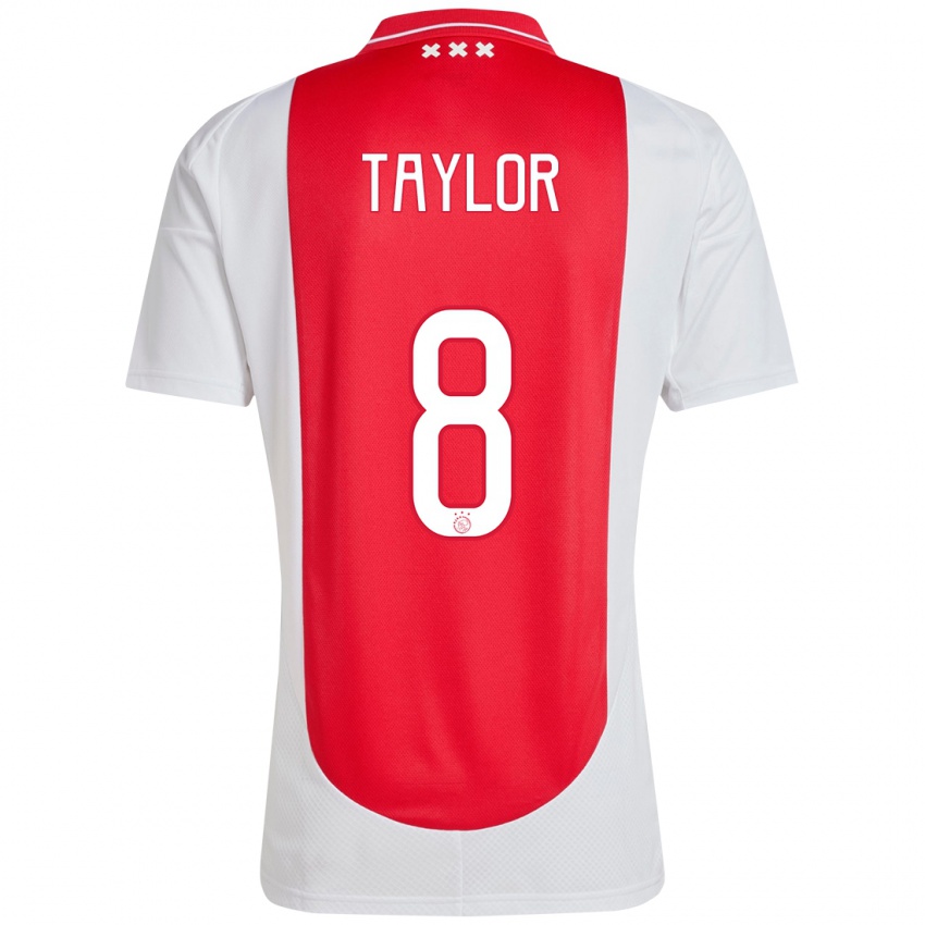 Hombre Camiseta Kenneth Taylor #8 Rojo Blanco 1ª Equipación 2024/25 La Camisa Chile