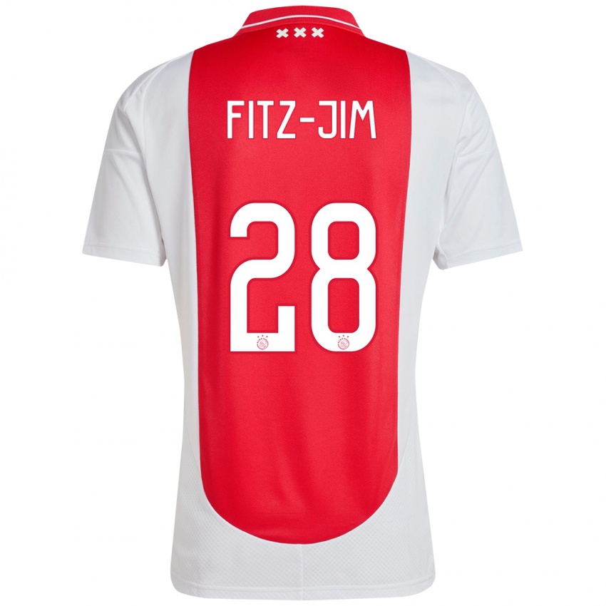 Hombre Camiseta Kian Fitz-Jim #28 Rojo Blanco 1ª Equipación 2024/25 La Camisa Chile