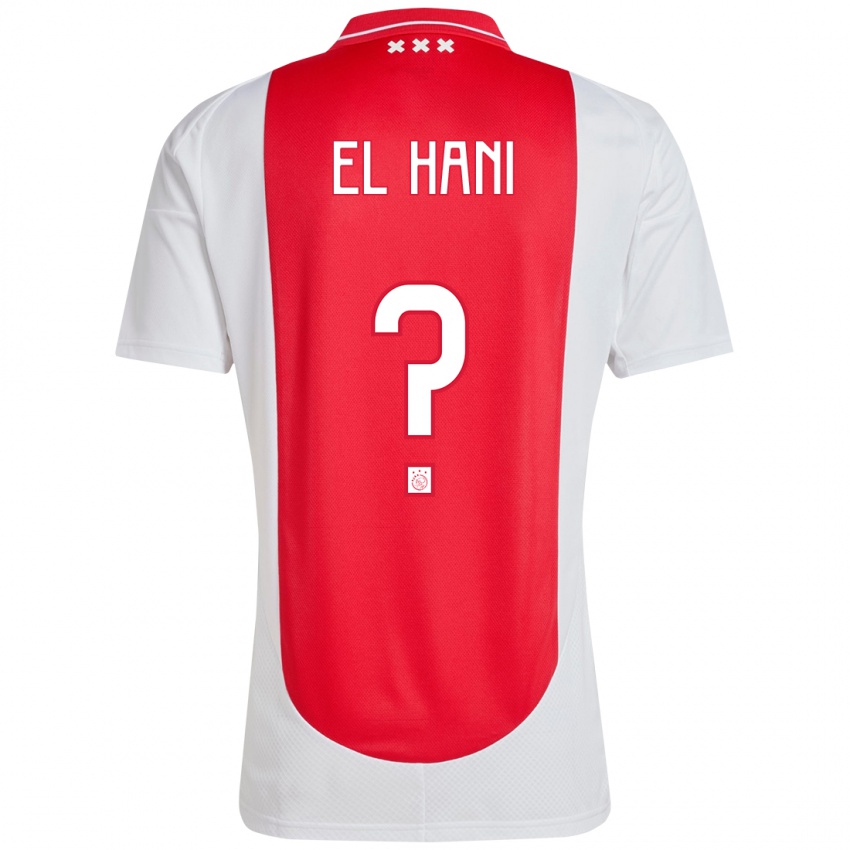 Hombre Camiseta Aymean El Hani #0 Rojo Blanco 1ª Equipación 2024/25 La Camisa Chile