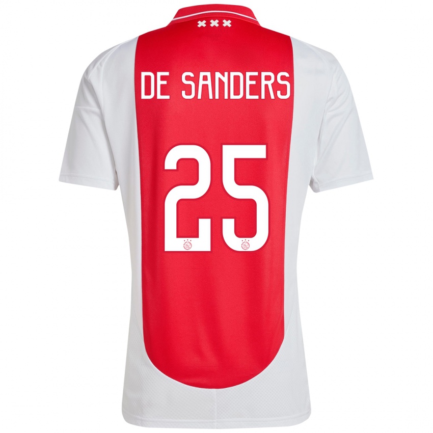 Hombre Camiseta Kay-Lee De Sanders #25 Rojo Blanco 1ª Equipación 2024/25 La Camisa Chile