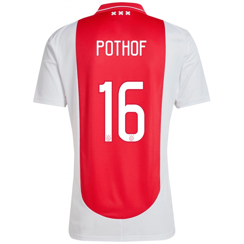 Hombre Camiseta Isa Pothof #16 Rojo Blanco 1ª Equipación 2024/25 La Camisa Chile