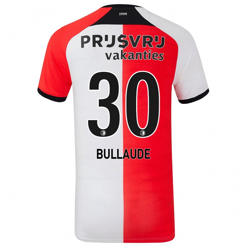 Hombre Camiseta Ezequiel Bullaude #30 Rojo Blanco 1ª Equipación 2024/25 La Camisa Chile