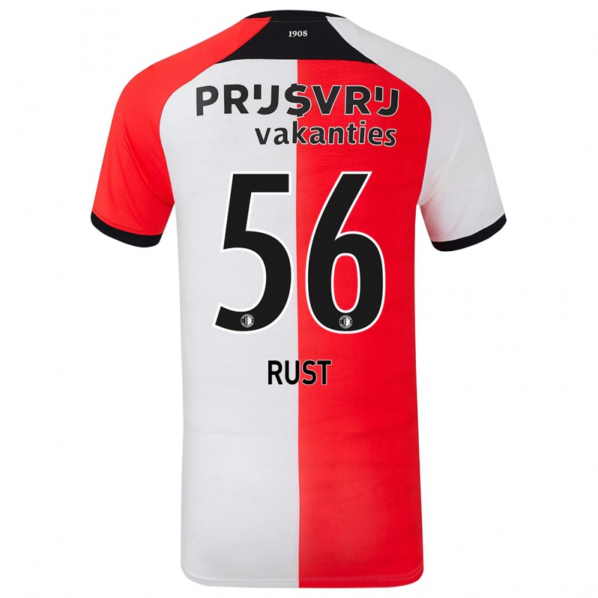 Hombre Camiseta Fabiano Rust #56 Rojo Blanco 1ª Equipación 2024/25 La Camisa Chile