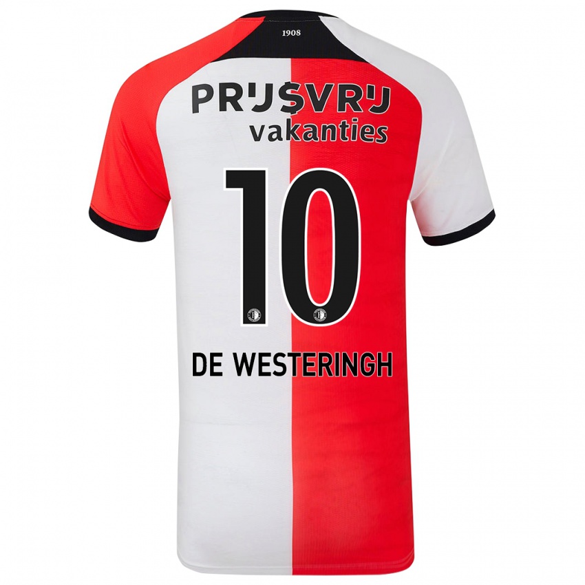 Hombre Camiseta Kirsten Van De Westeringh #10 Rojo Blanco 1ª Equipación 2024/25 La Camisa Chile