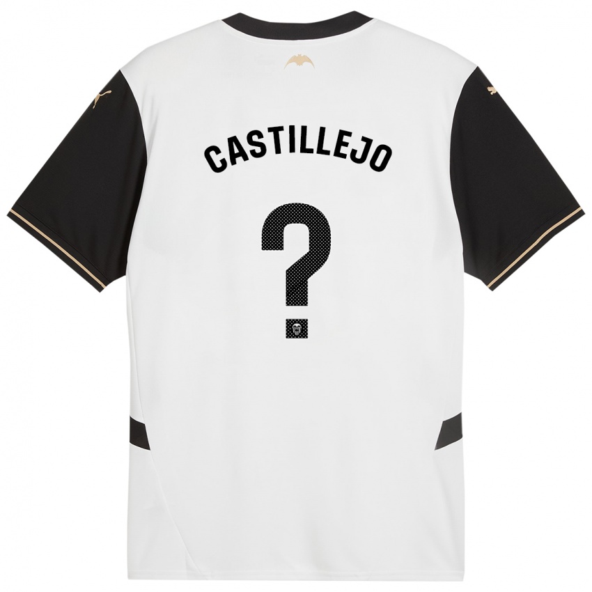 Hombre Camiseta Samu Castillejo #0 Blanco Negro 1ª Equipación 2024/25 La Camisa Chile