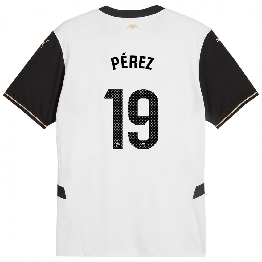 Hombre Camiseta Joselu Pérez #19 Blanco Negro 1ª Equipación 2024/25 La Camisa Chile