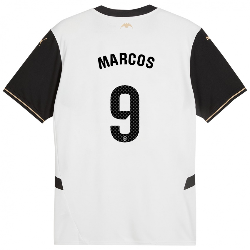 Hombre Camiseta Ana Marcos #9 Blanco Negro 1ª Equipación 2024/25 La Camisa Chile