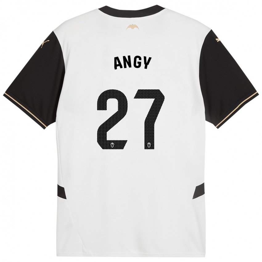 Hombre Camiseta Angy #27 Blanco Negro 1ª Equipación 2024/25 La Camisa Chile