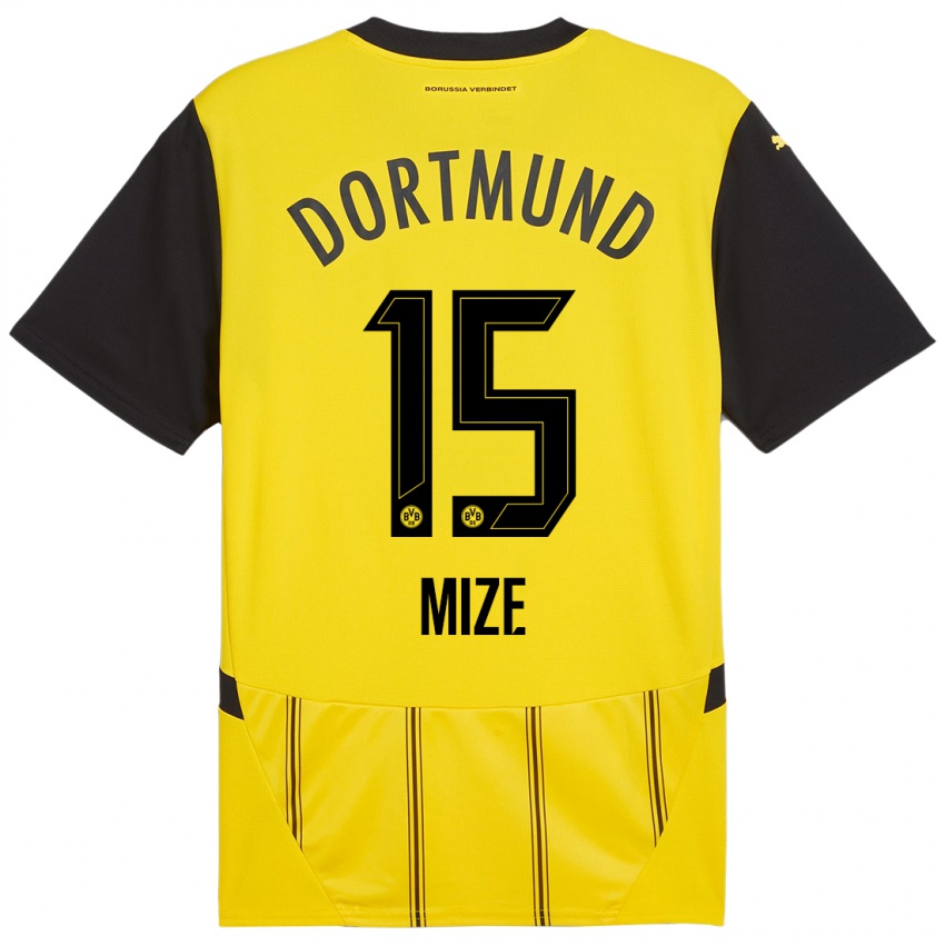 Hombre Camiseta Jack Mize #15 Amarillo Negro 1ª Equipación 2024/25 La Camisa Chile