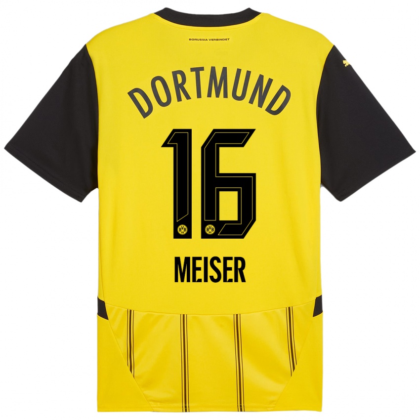 Hombre Camiseta Tyler Meiser #16 Amarillo Negro 1ª Equipación 2024/25 La Camisa Chile