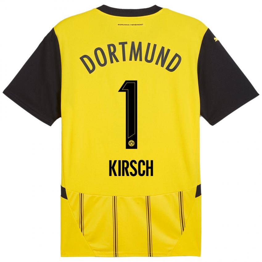 Hombre Camiseta Marian Kirsch #1 Amarillo Negro 1ª Equipación 2024/25 La Camisa Chile