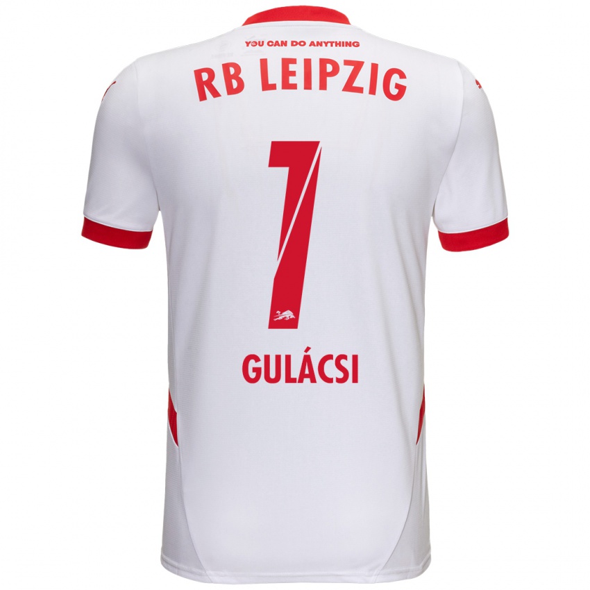 Hombre Camiseta Peter Gulacsi #1 Blanco Rojo 1ª Equipación 2024/25 La Camisa Chile