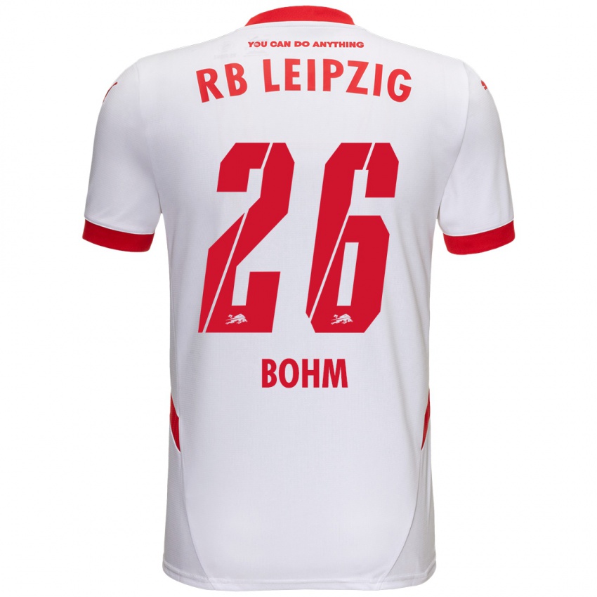 Hombre Camiseta Pepe Böhm #26 Blanco Rojo 1ª Equipación 2024/25 La Camisa Chile