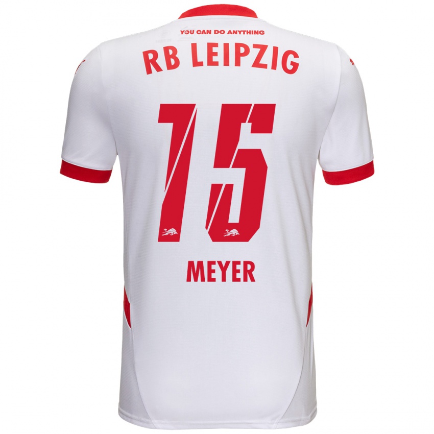 Hombre Camiseta Tim Meyer #15 Blanco Rojo 1ª Equipación 2024/25 La Camisa Chile