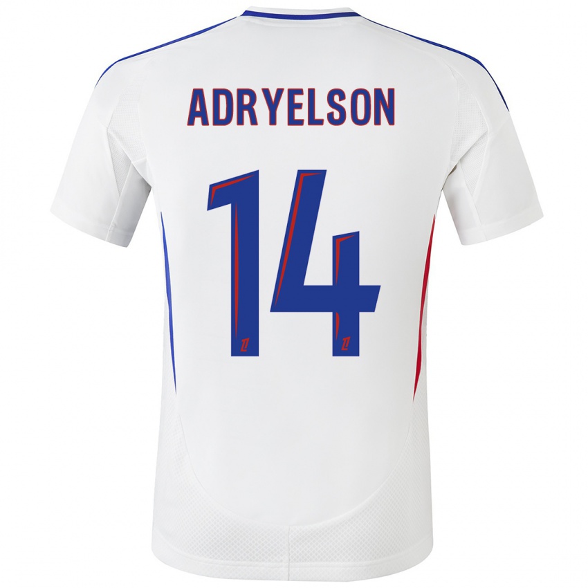 Hombre Camiseta Adryelson #14 Blanco Azul 1ª Equipación 2024/25 La Camisa Chile