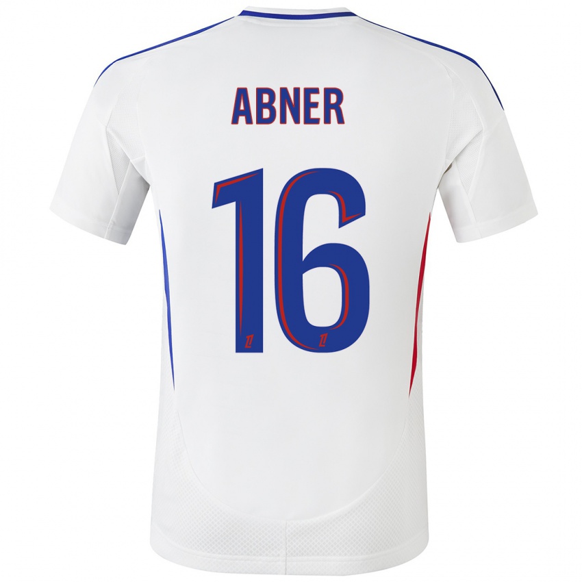 Hombre Camiseta Abner #16 Blanco Azul 1ª Equipación 2024/25 La Camisa Chile