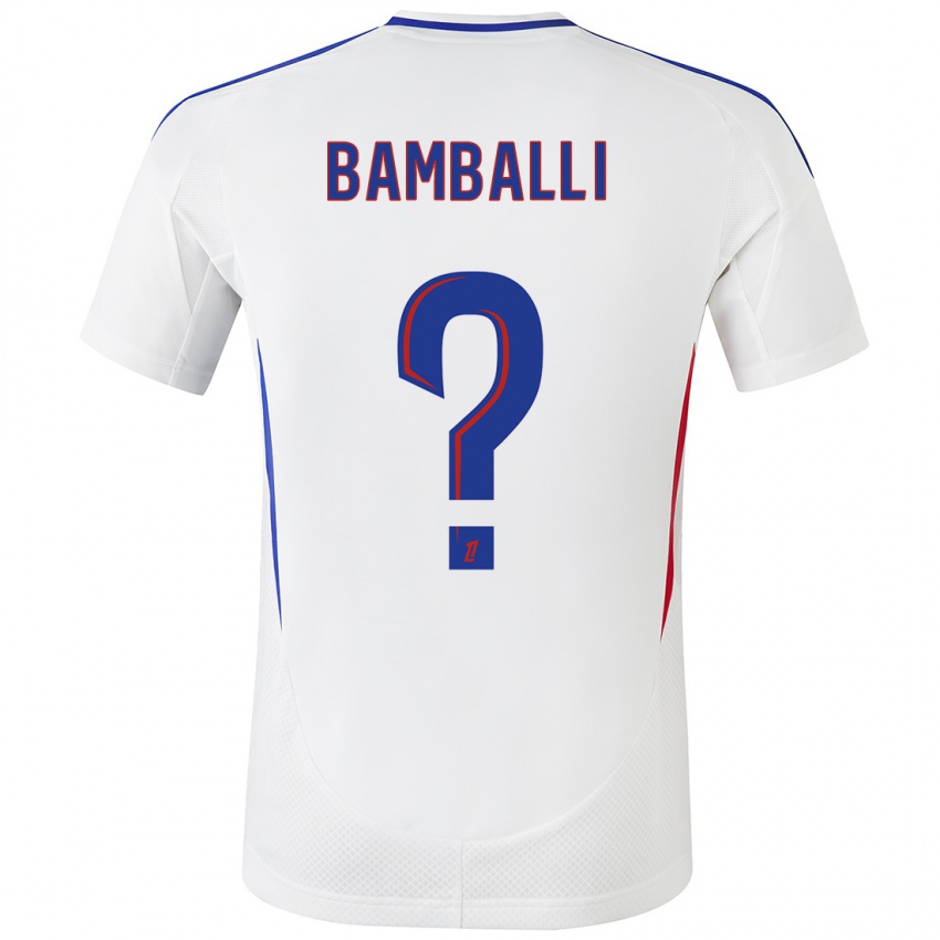 Hombre Camiseta Léo Bamballi #0 Blanco Azul 1ª Equipación 2024/25 La Camisa Chile