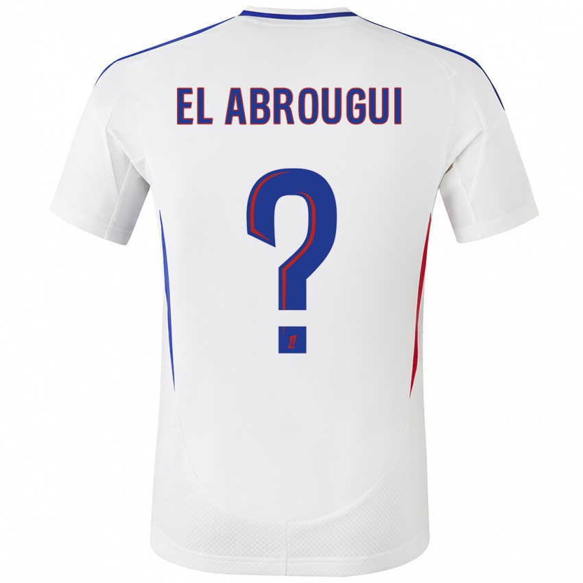 Hombre Camiseta Wassim El Abrougui #0 Blanco Azul 1ª Equipación 2024/25 La Camisa Chile